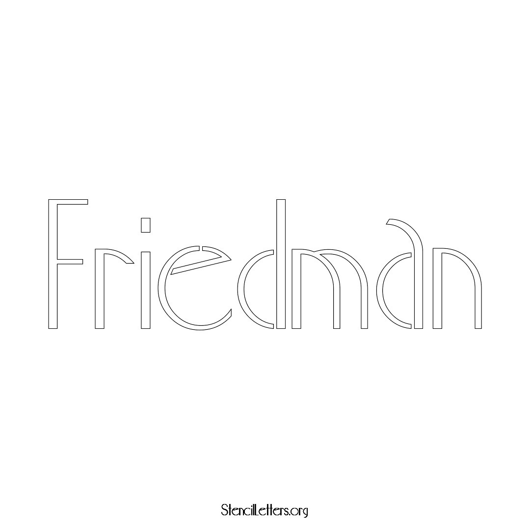 Friedman name stencil in Art Deco Lettering