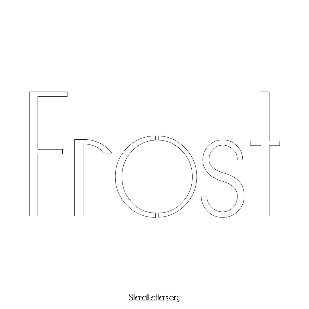 Frost name stencil in Art Deco Lettering