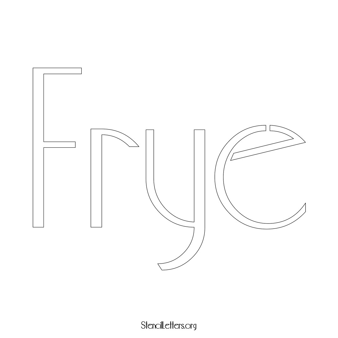 Frye name stencil in Art Deco Lettering