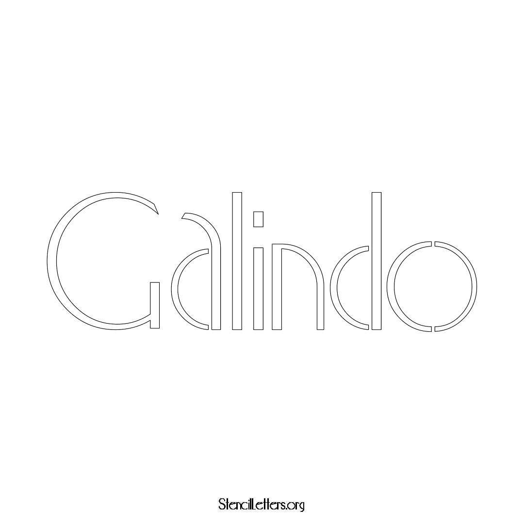 Galindo name stencil in Art Deco Lettering