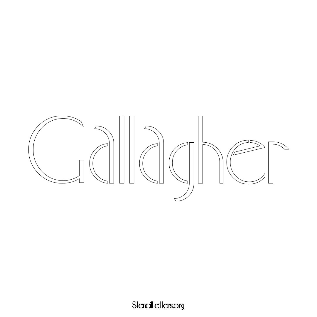 Gallagher name stencil in Art Deco Lettering