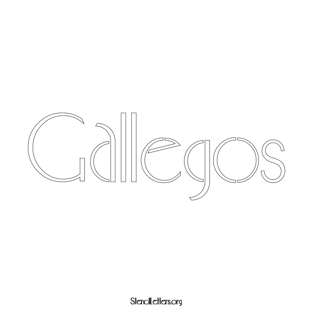 Gallegos name stencil in Art Deco Lettering