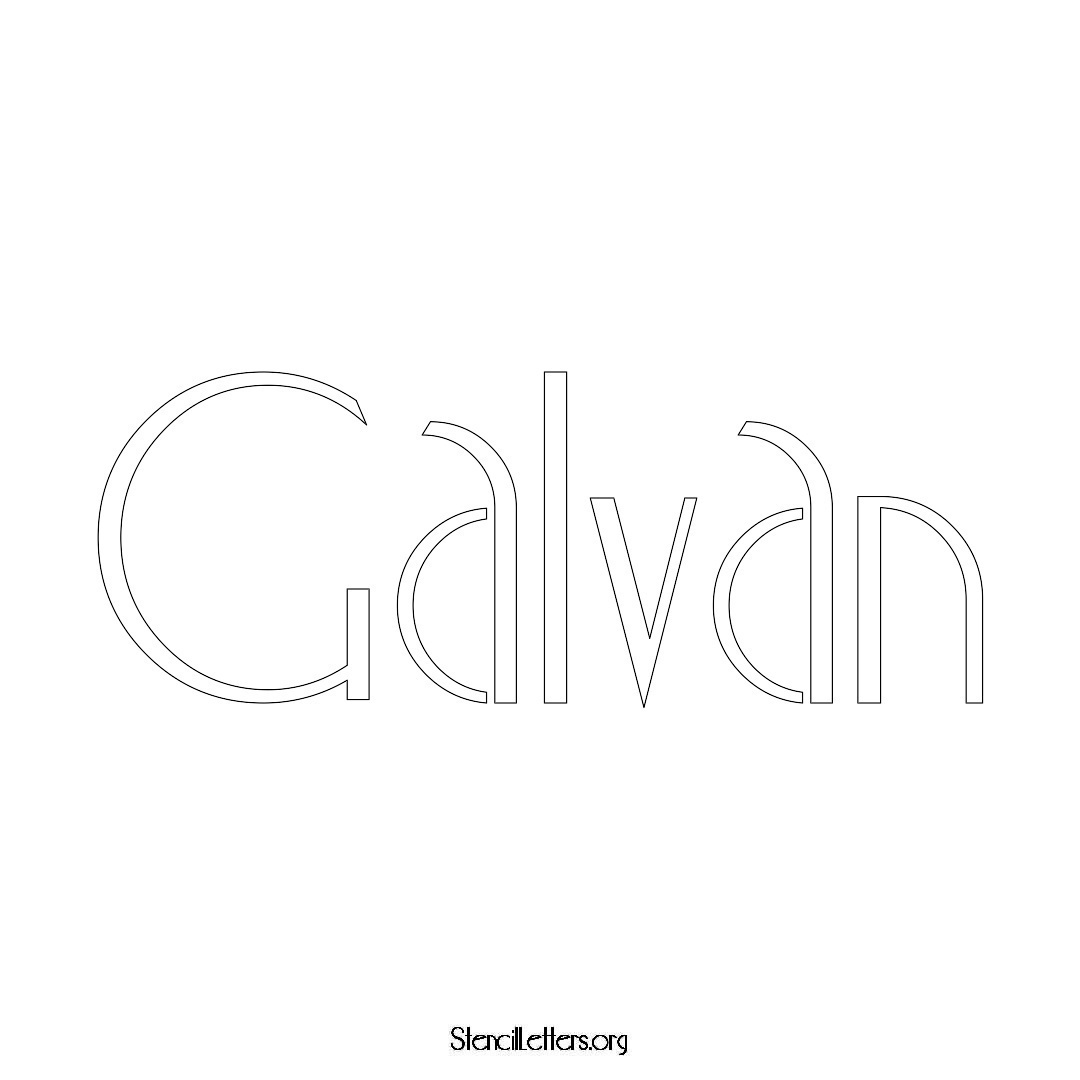 Galvan name stencil in Art Deco Lettering