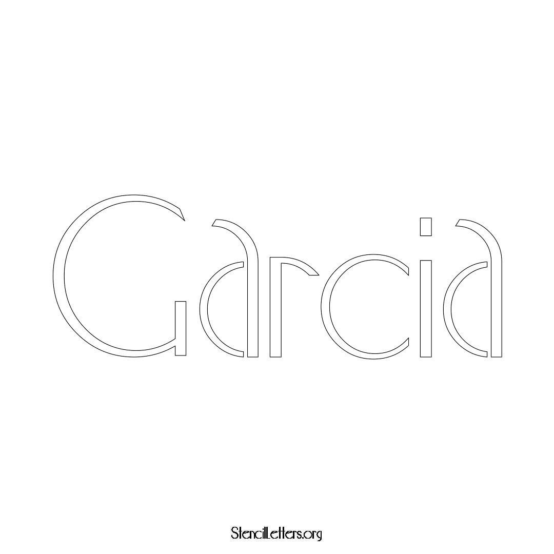 Garcia name stencil in Art Deco Lettering