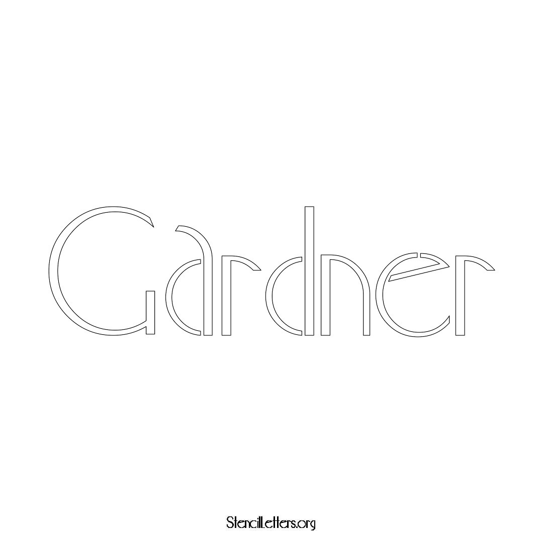 Gardner name stencil in Art Deco Lettering