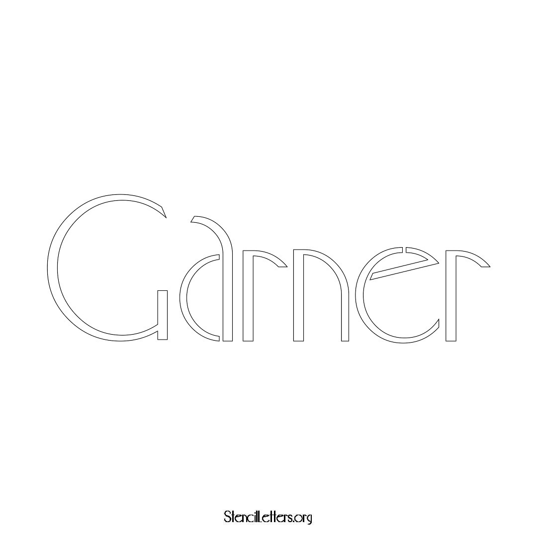 Garner name stencil in Art Deco Lettering