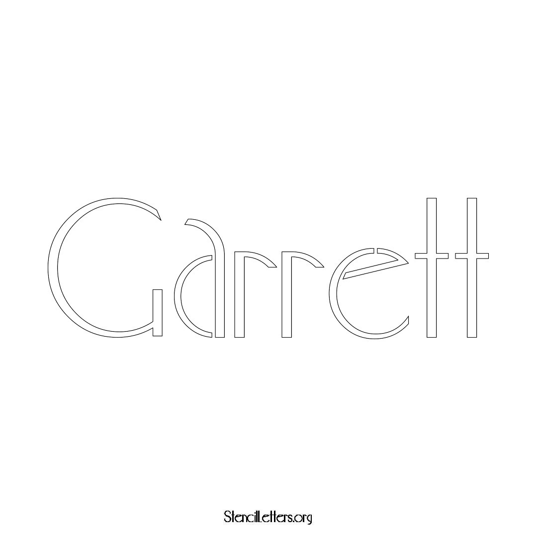 Garrett name stencil in Art Deco Lettering