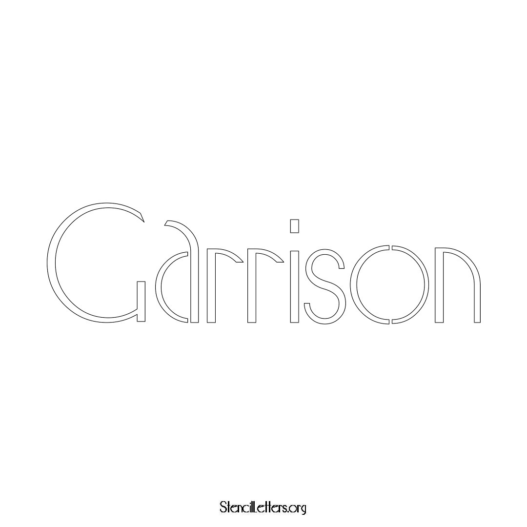 Garrison name stencil in Art Deco Lettering