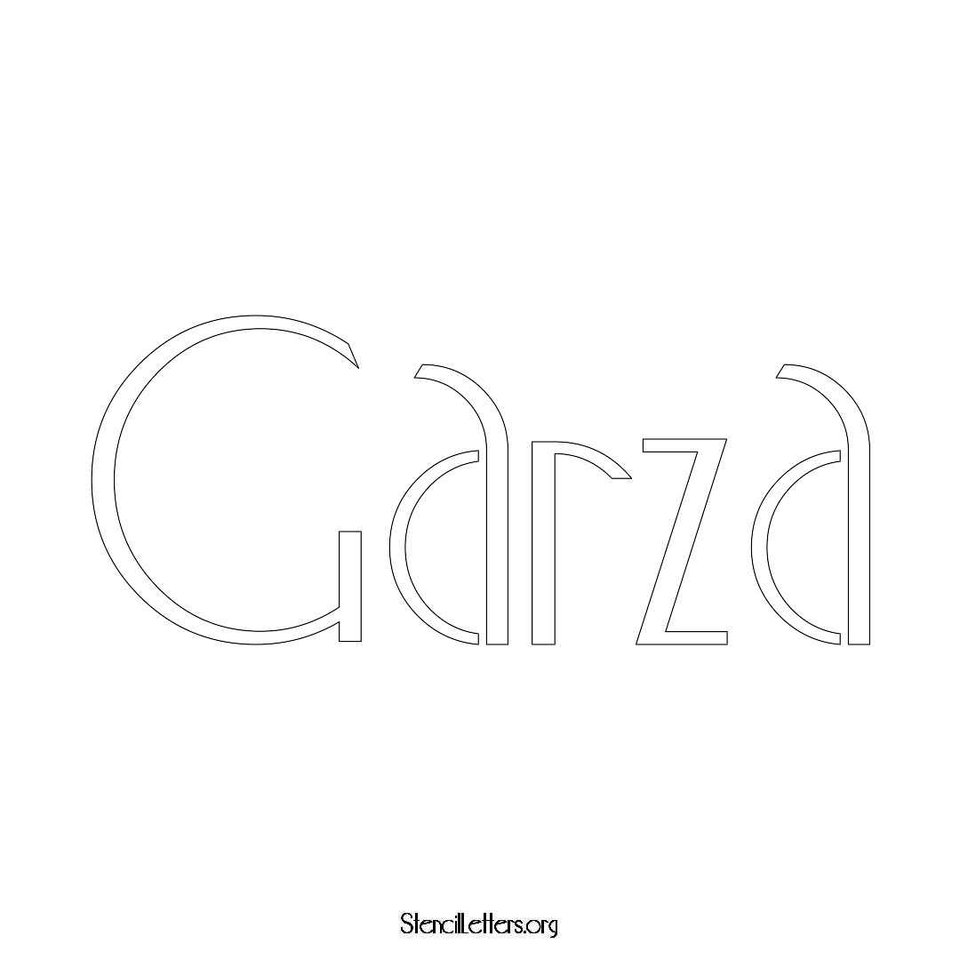 Garza name stencil in Art Deco Lettering