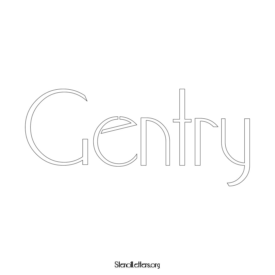 Gentry name stencil in Art Deco Lettering