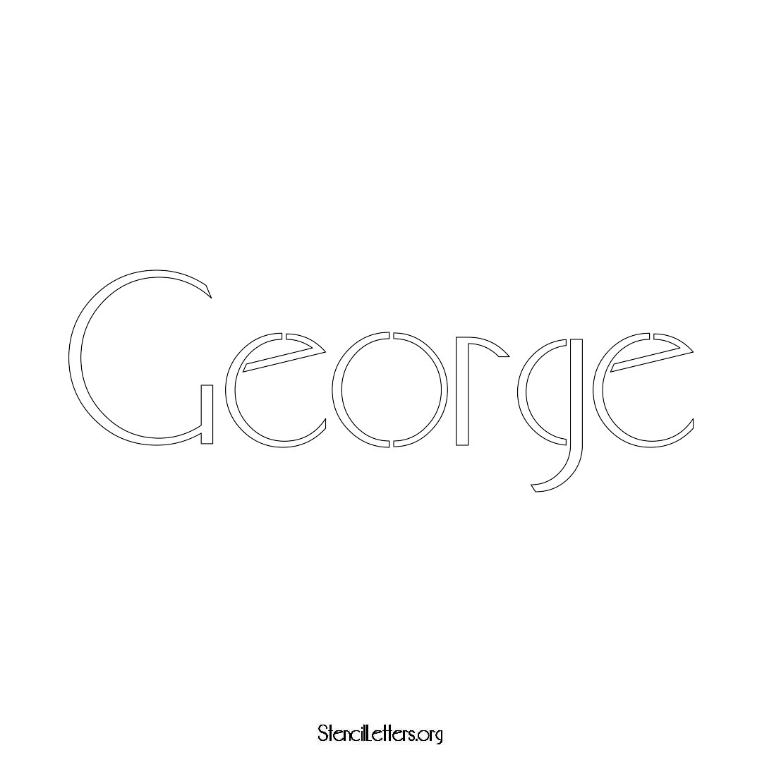 George name stencil in Art Deco Lettering