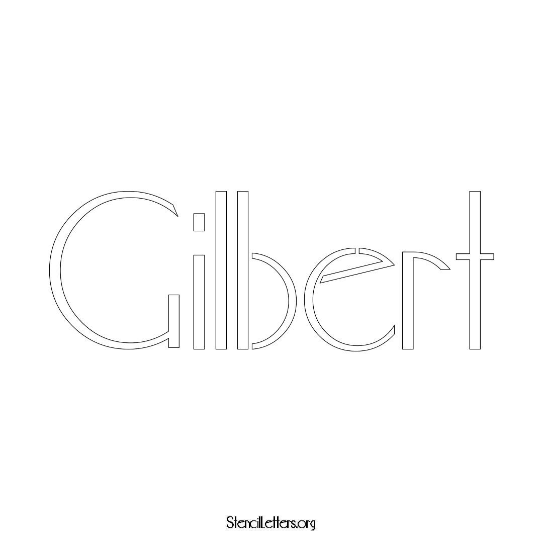 Gilbert name stencil in Art Deco Lettering