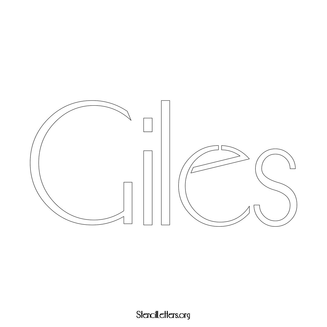 Giles name stencil in Art Deco Lettering