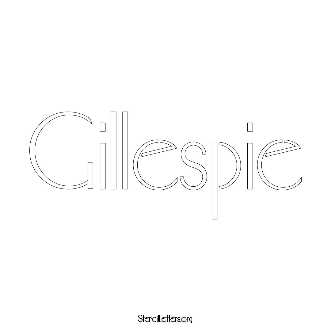 Gillespie name stencil in Art Deco Lettering