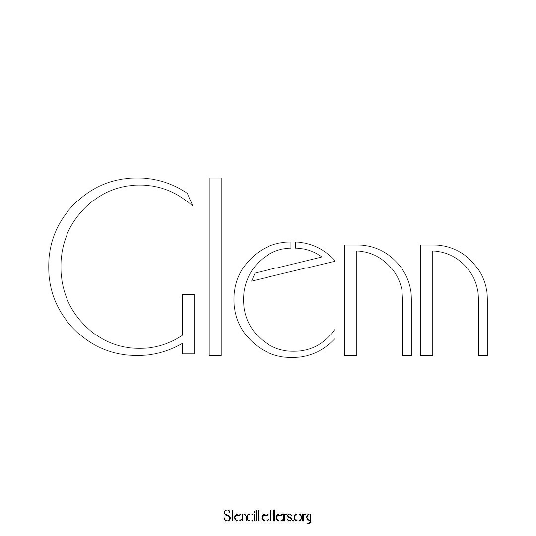 Glenn name stencil in Art Deco Lettering