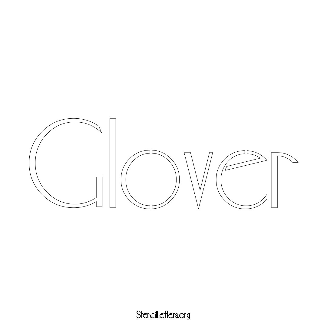 Glover name stencil in Art Deco Lettering