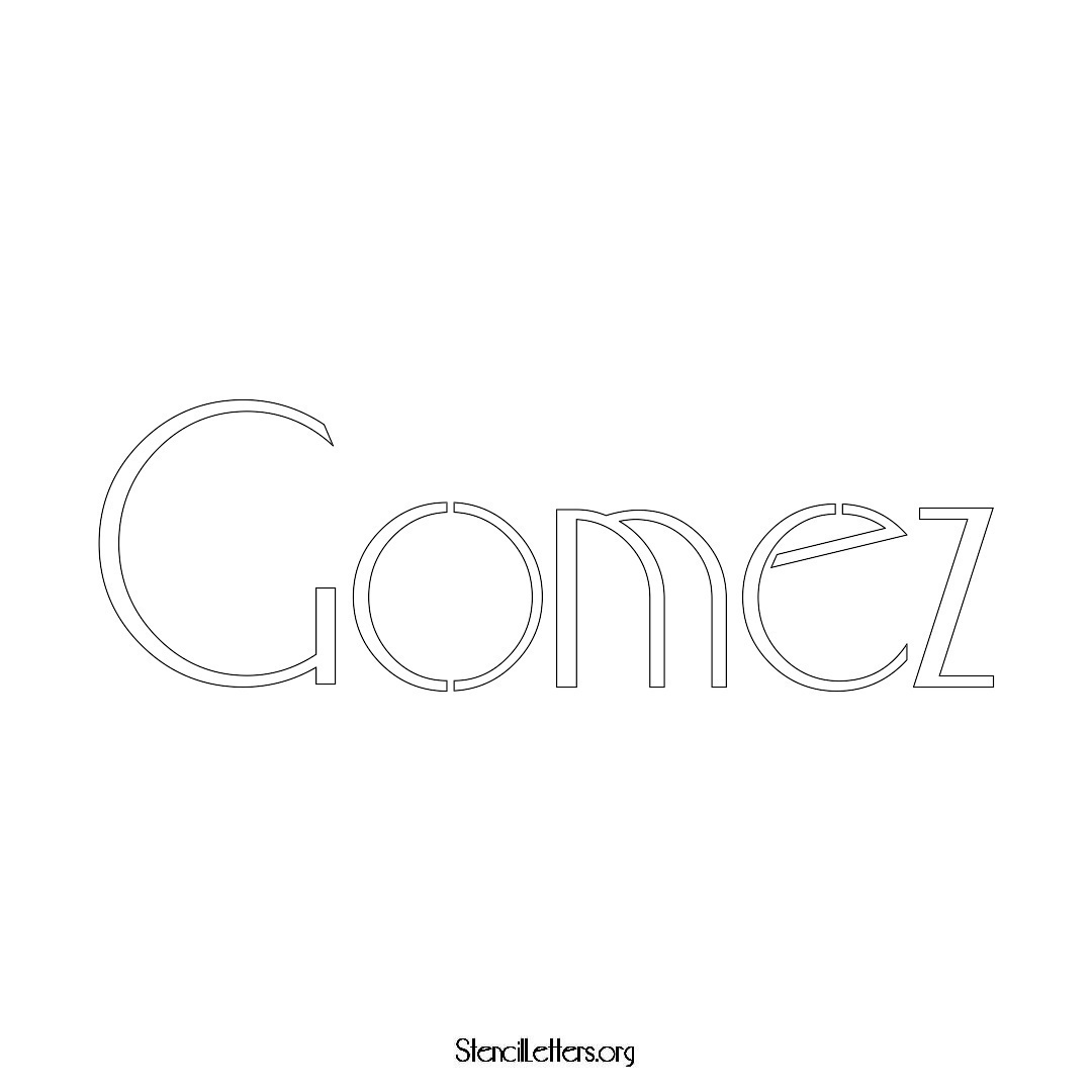 Gomez name stencil in Art Deco Lettering