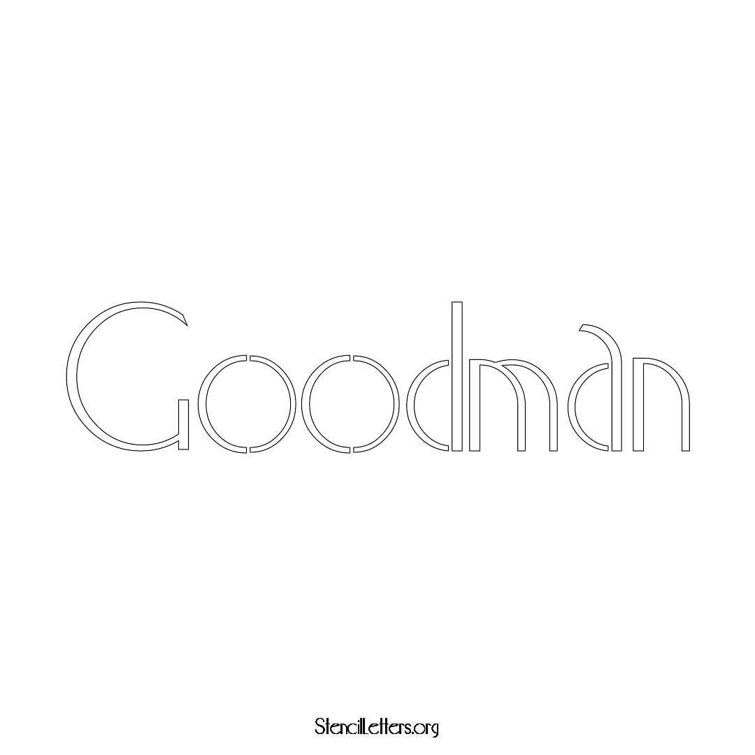 Goodman name stencil in Art Deco Lettering