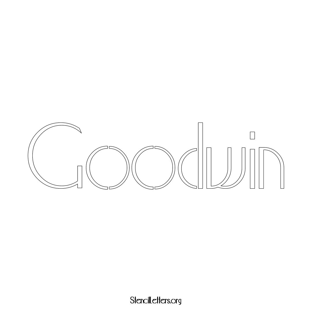 Goodwin name stencil in Art Deco Lettering