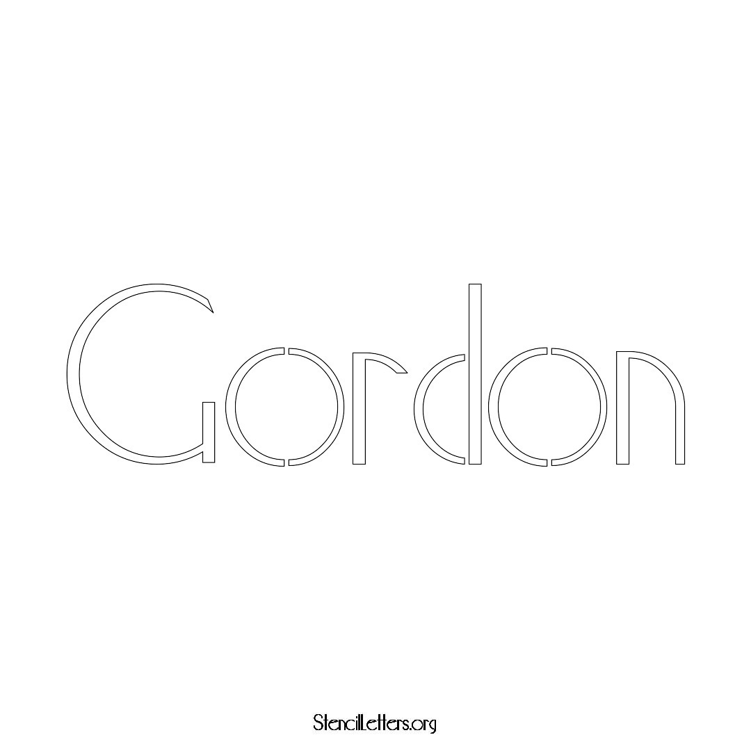 Gordon name stencil in Art Deco Lettering