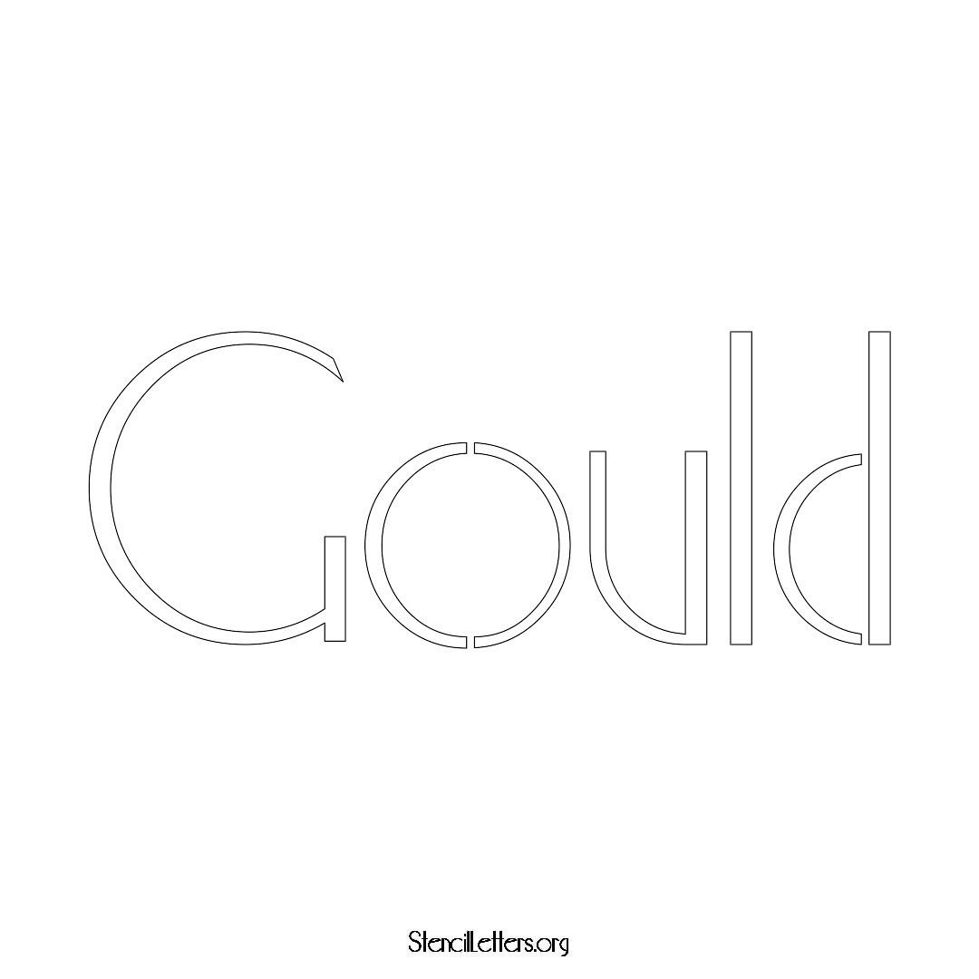 Gould name stencil in Art Deco Lettering