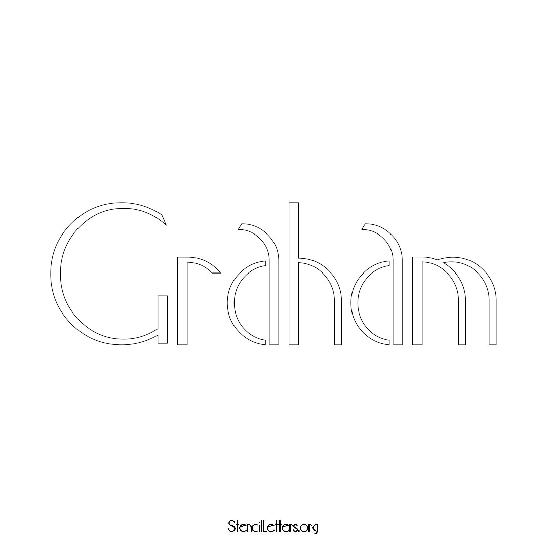 Graham name stencil in Art Deco Lettering