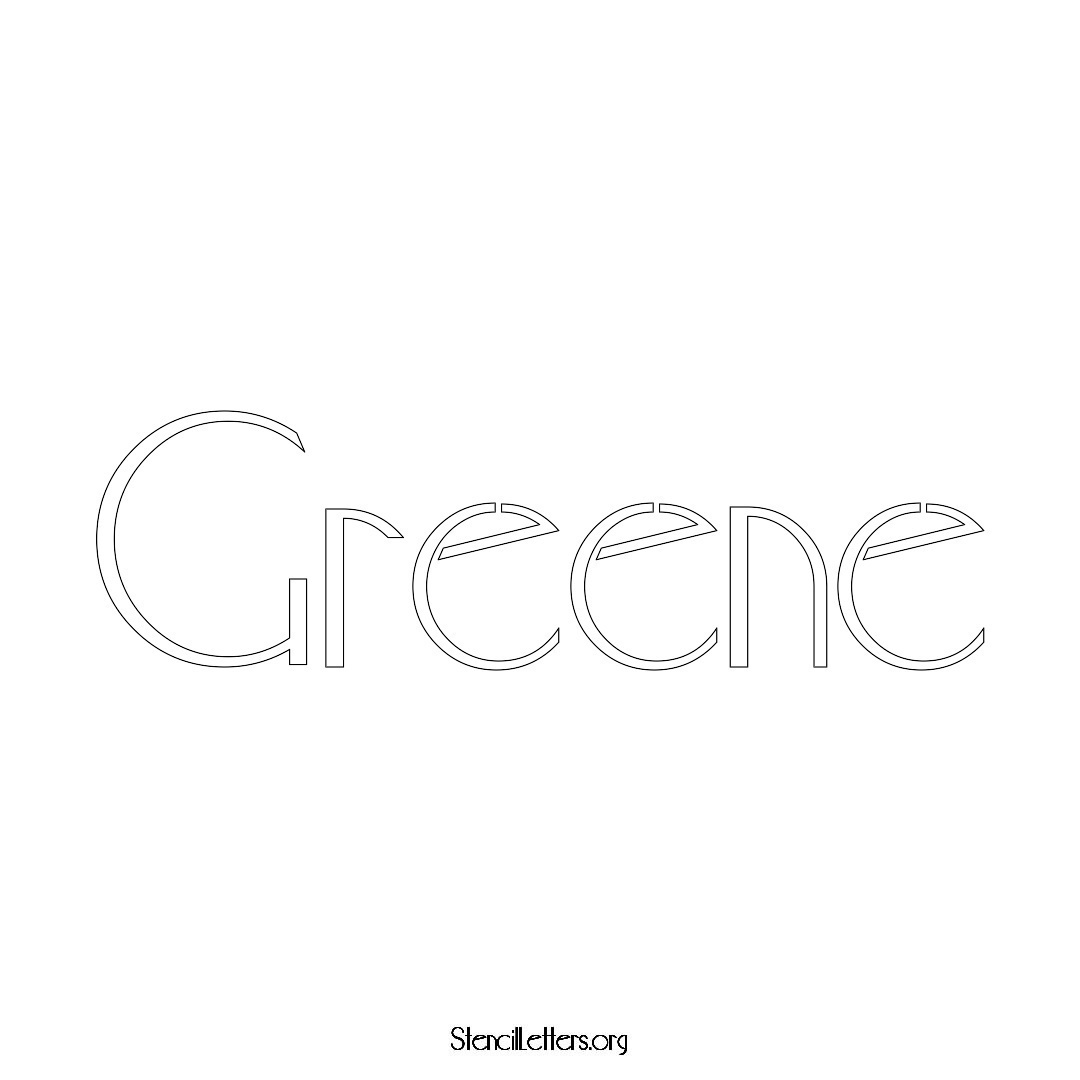 Greene name stencil in Art Deco Lettering