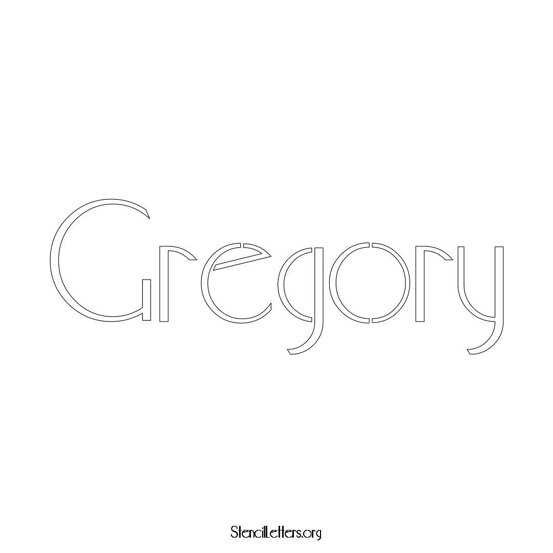 Gregory name stencil in Art Deco Lettering