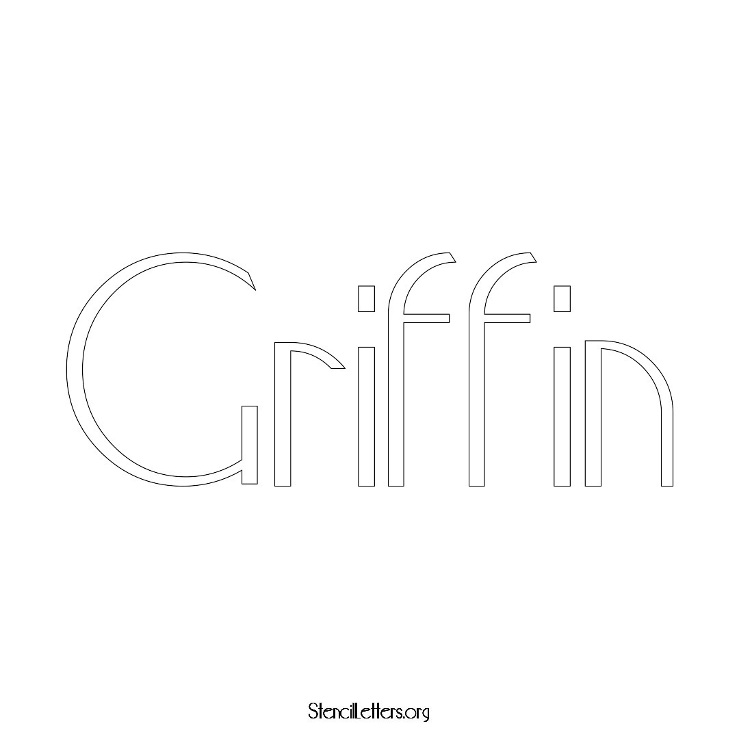 Griffin name stencil in Art Deco Lettering