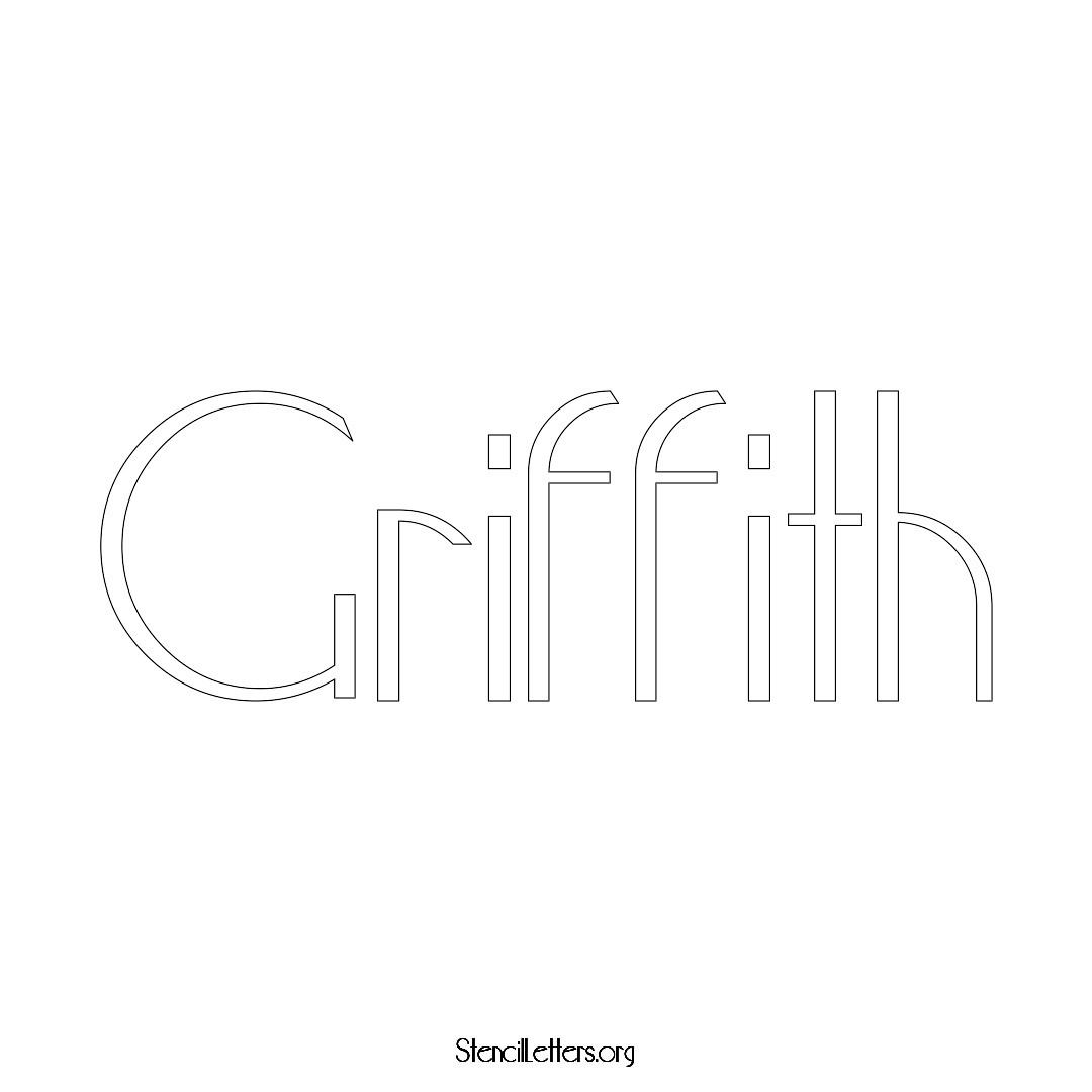 Griffith name stencil in Art Deco Lettering