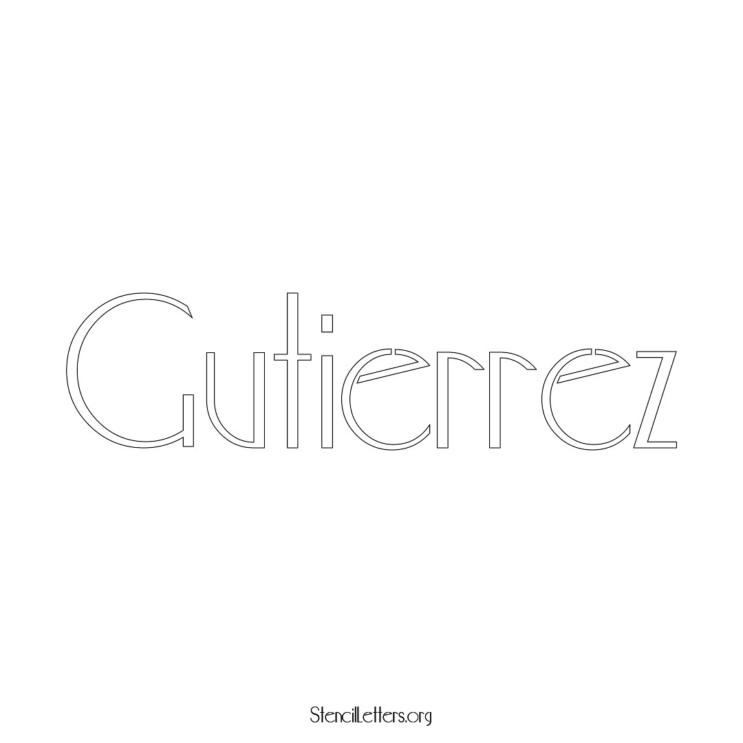 Gutierrez name stencil in Art Deco Lettering