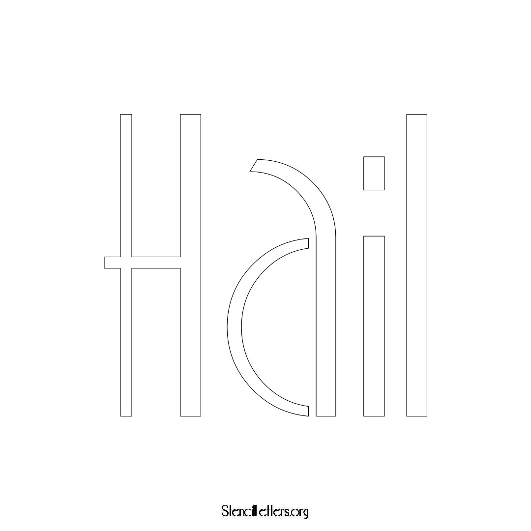 Hail name stencil in Art Deco Lettering