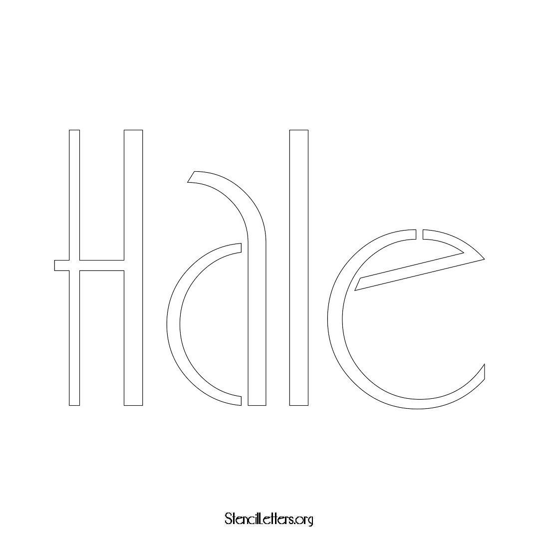 Hale name stencil in Art Deco Lettering