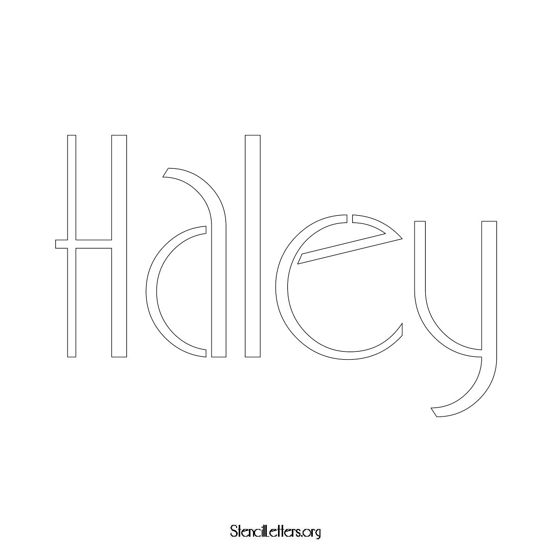 Haley name stencil in Art Deco Lettering