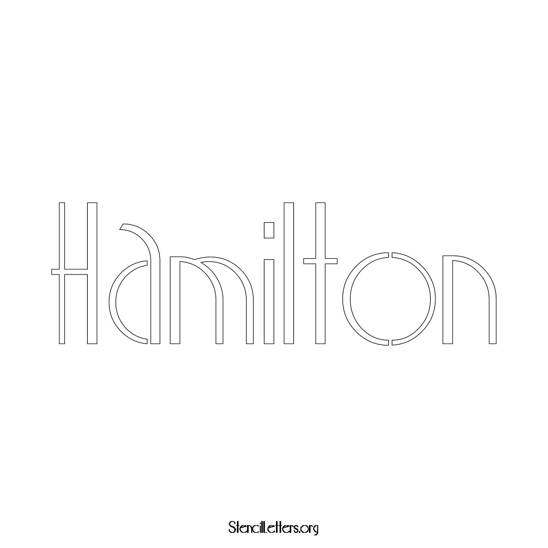 Hamilton name stencil in Art Deco Lettering