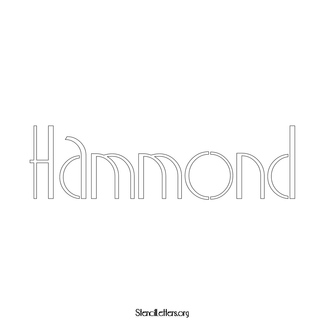 Hammond name stencil in Art Deco Lettering