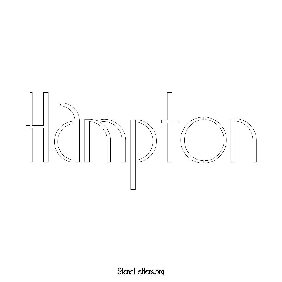 Hampton name stencil in Art Deco Lettering