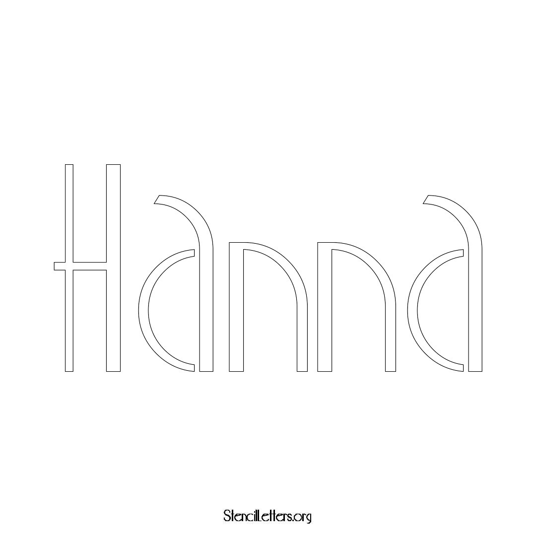 Hanna name stencil in Art Deco Lettering