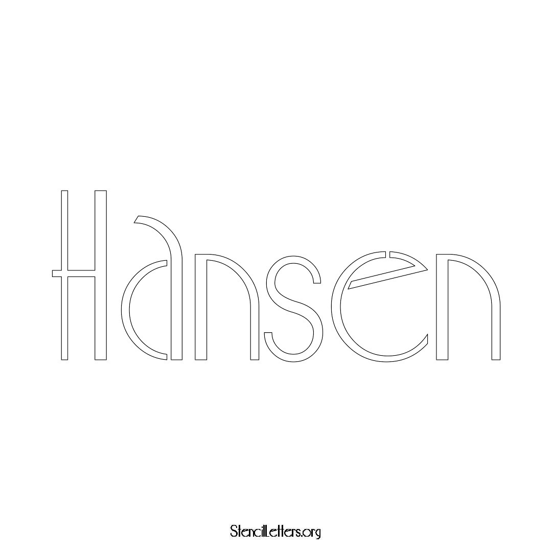 Hansen name stencil in Art Deco Lettering