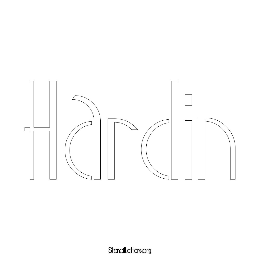 Hardin name stencil in Art Deco Lettering