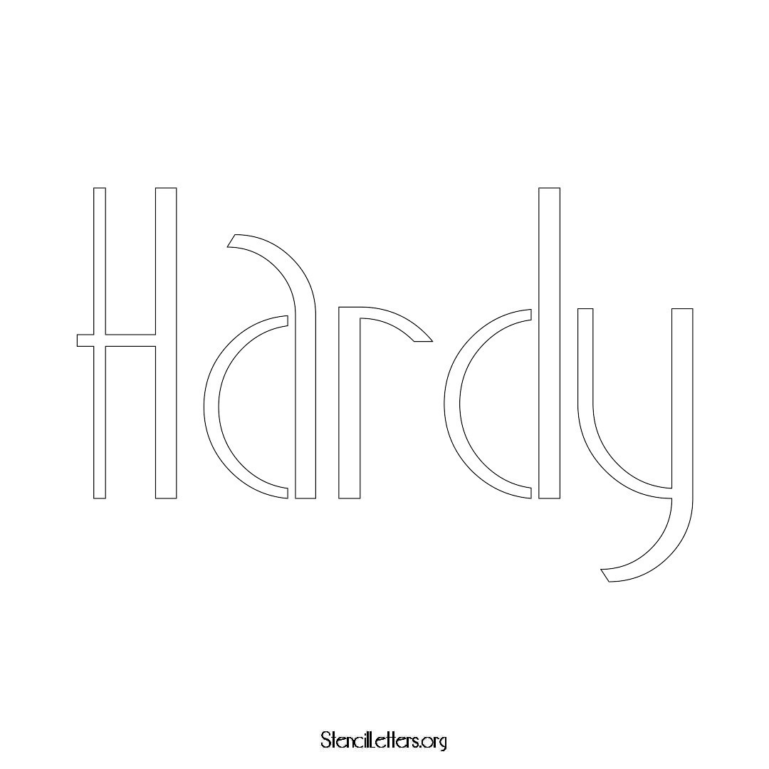 Hardy name stencil in Art Deco Lettering