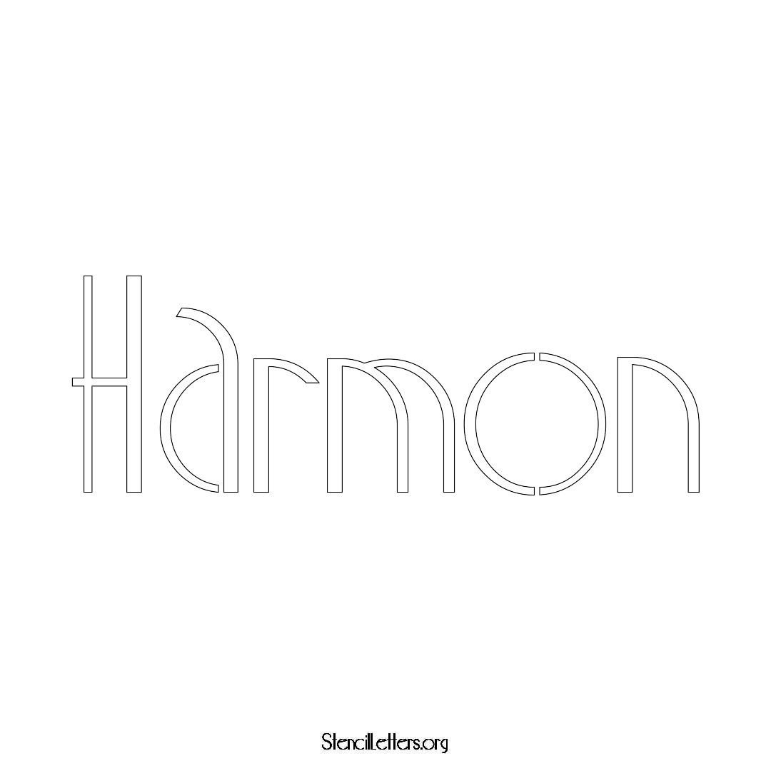 Harmon name stencil in Art Deco Lettering