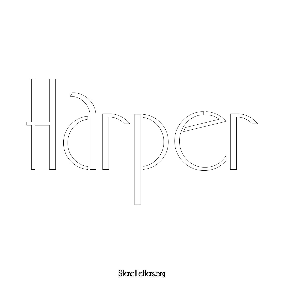 Harper name stencil in Art Deco Lettering