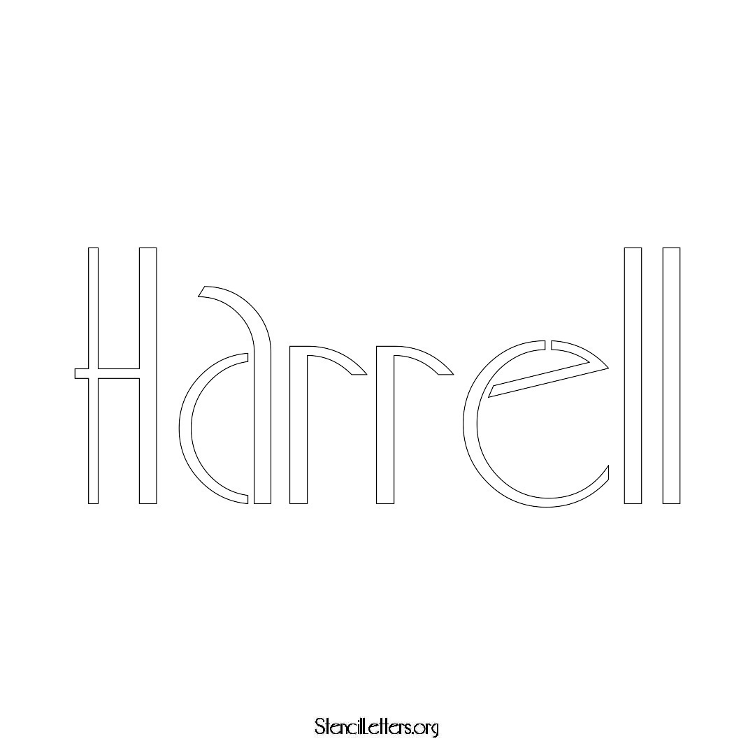 Harrell name stencil in Art Deco Lettering