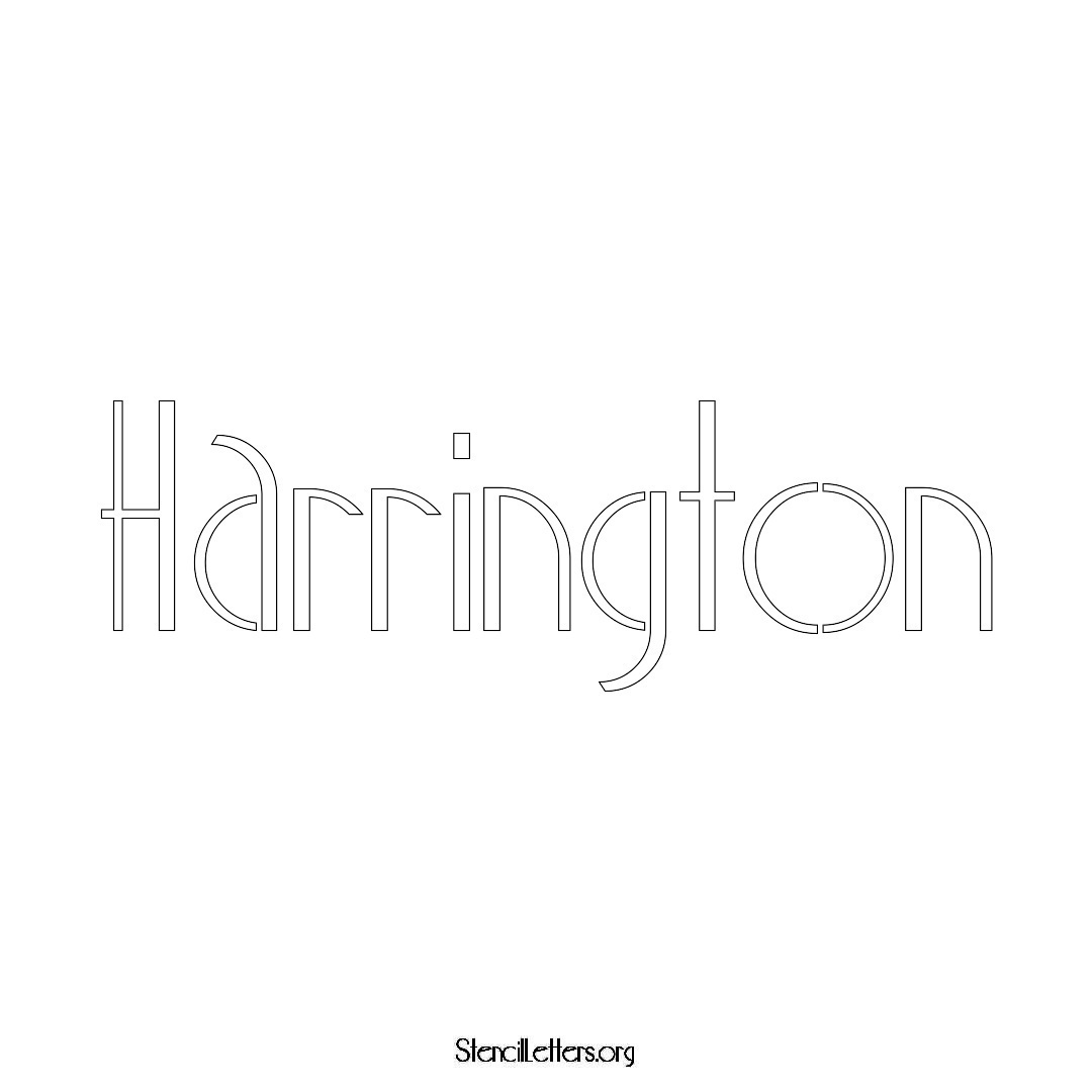 Harrington name stencil in Art Deco Lettering