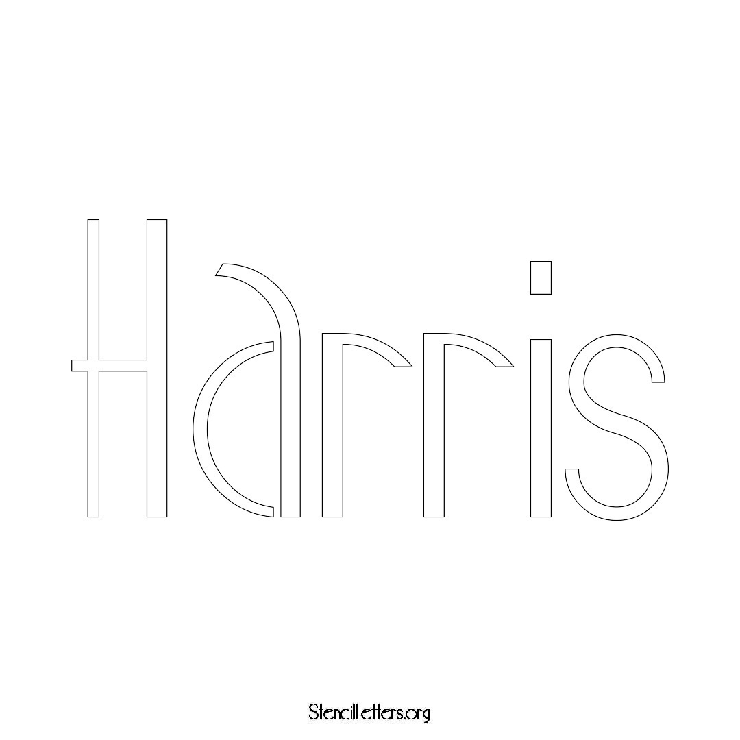 Harris name stencil in Art Deco Lettering