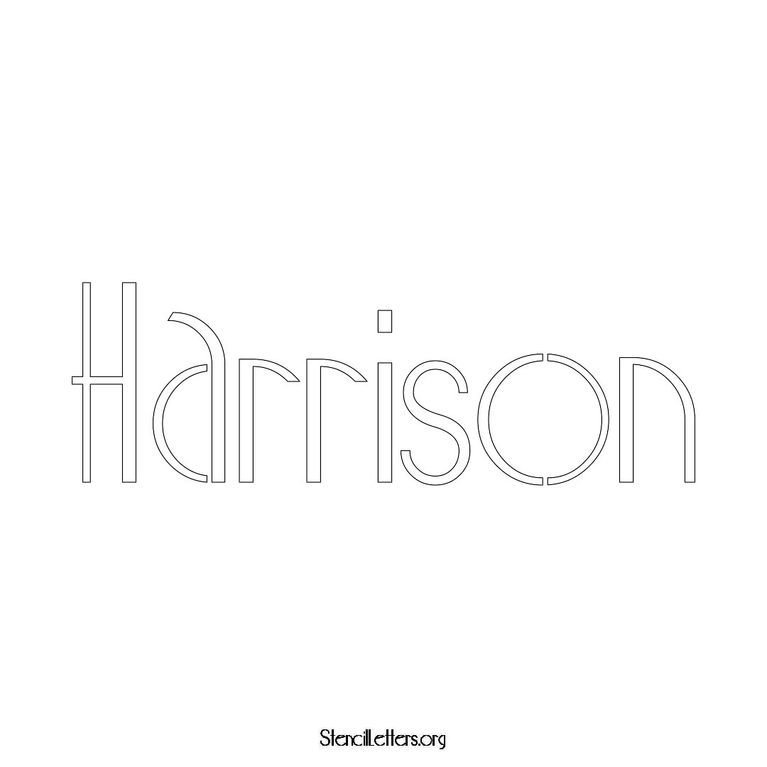 Harrison name stencil in Art Deco Lettering