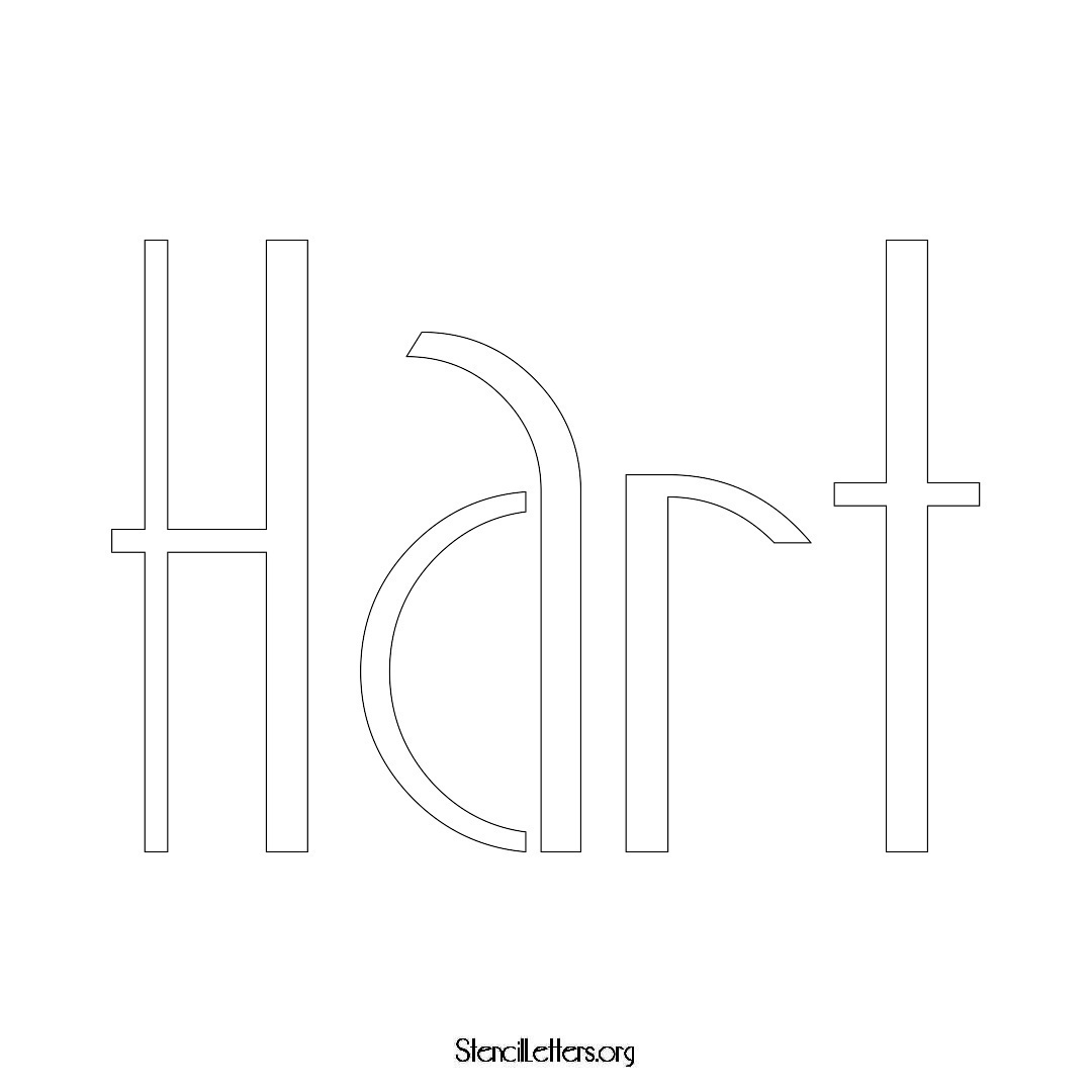 Hart name stencil in Art Deco Lettering