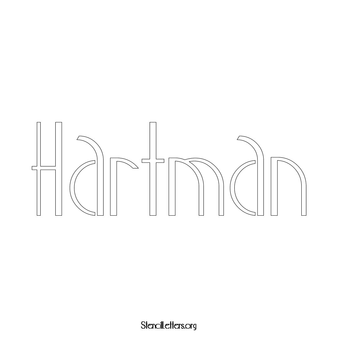 Hartman name stencil in Art Deco Lettering