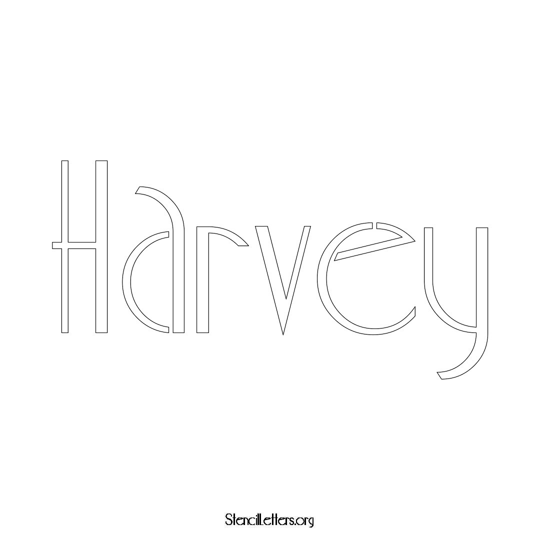 Harvey name stencil in Art Deco Lettering